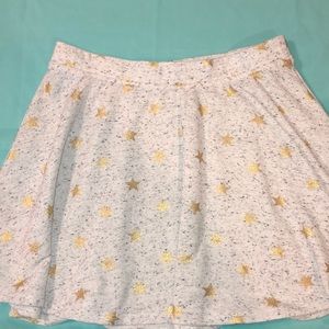 Grey Skirt w/ Golden Glitter Stars and Black Dots